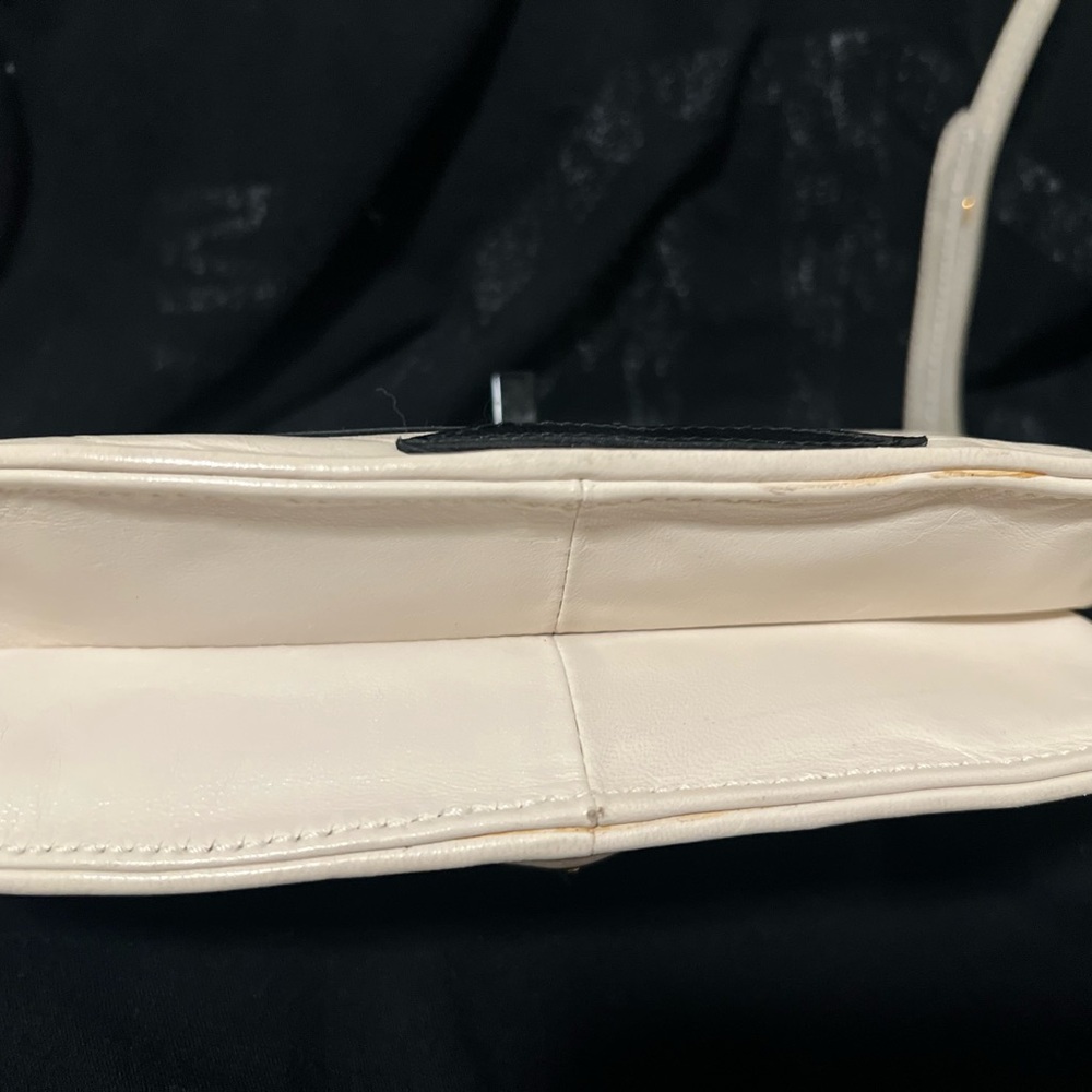 Prada Black and Cream Lips Madras Crossbody Bag - Picture 5 of 9